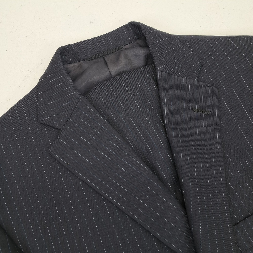 Tom James Executive Collection 42L Blue Pinstripe Two Piece Suit Set Men's